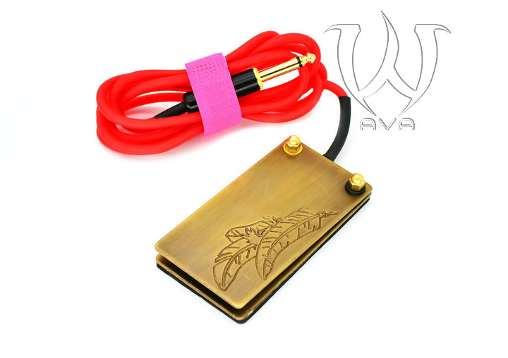 Pure Brass Red AVA Foot Pedal Feather style - Click Image to Close