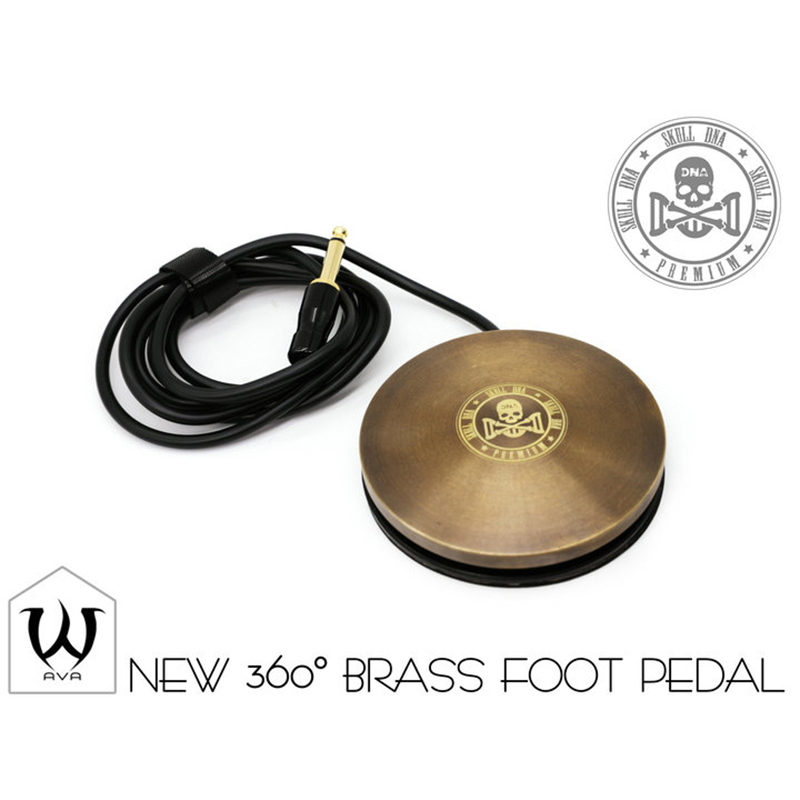 Old School Brass Skull DNA tattoo foot pedals