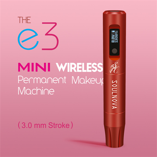 SOULNOVA new E3 mini wireless permanent makeup pen 3mm Red