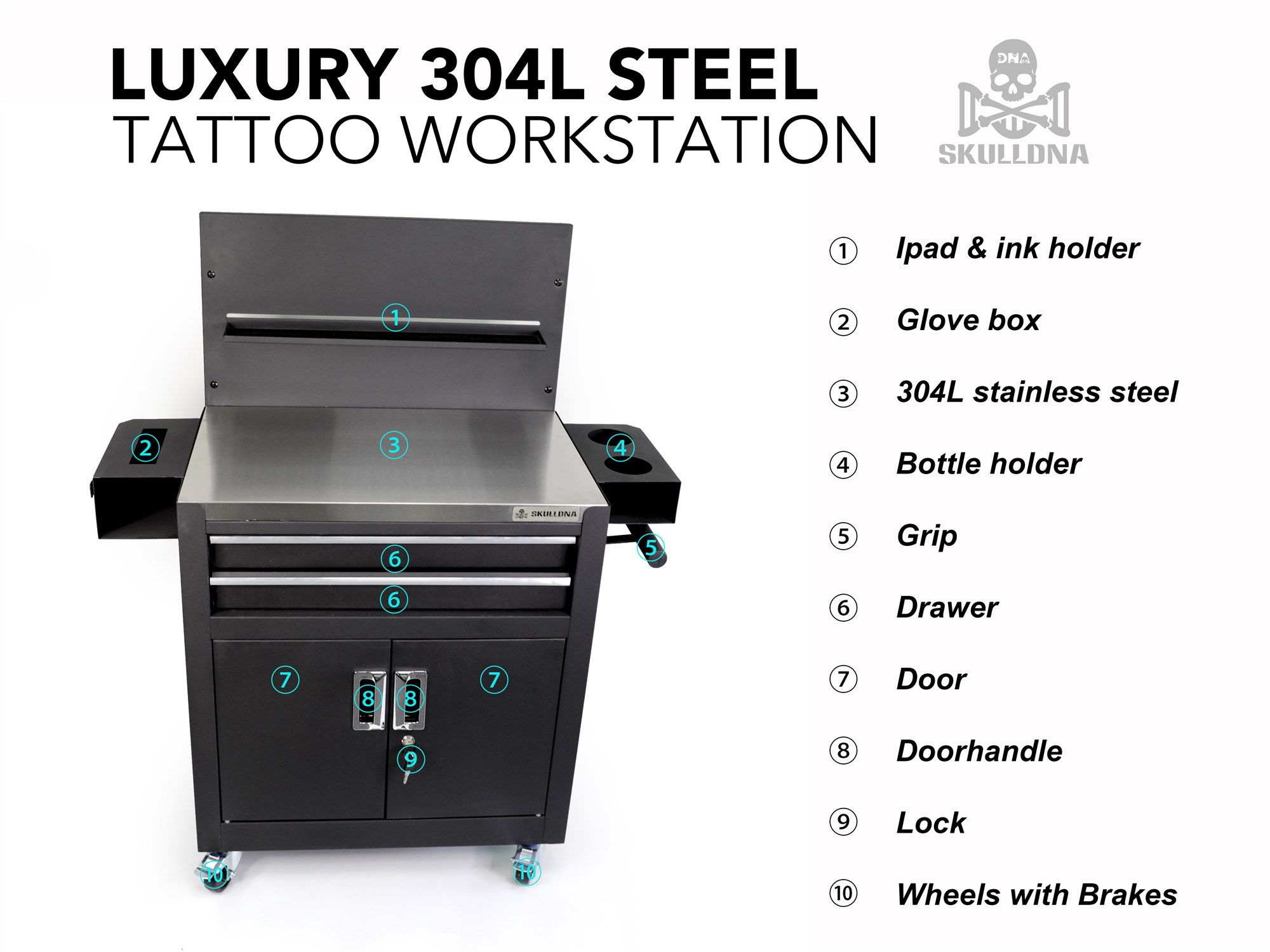 Tattoo Workstation - Working Table by Tattoosafe