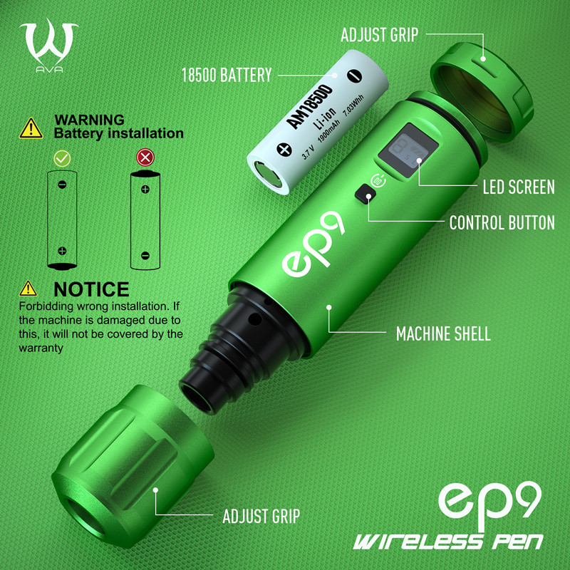 AVA GT WIRELESS PEN EP9 GREEN 3.5mm or 4.2mm [EP901-2] - $450.00